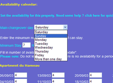 your back-end availability calendar