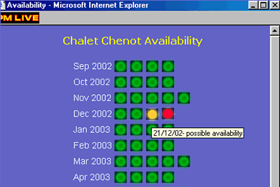 the visitor's availability calendar